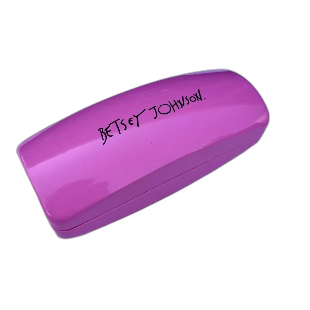 Betsey Johnson Hardshell Eyeglass Case Cleansing Cloth & Authentication Card NEW
